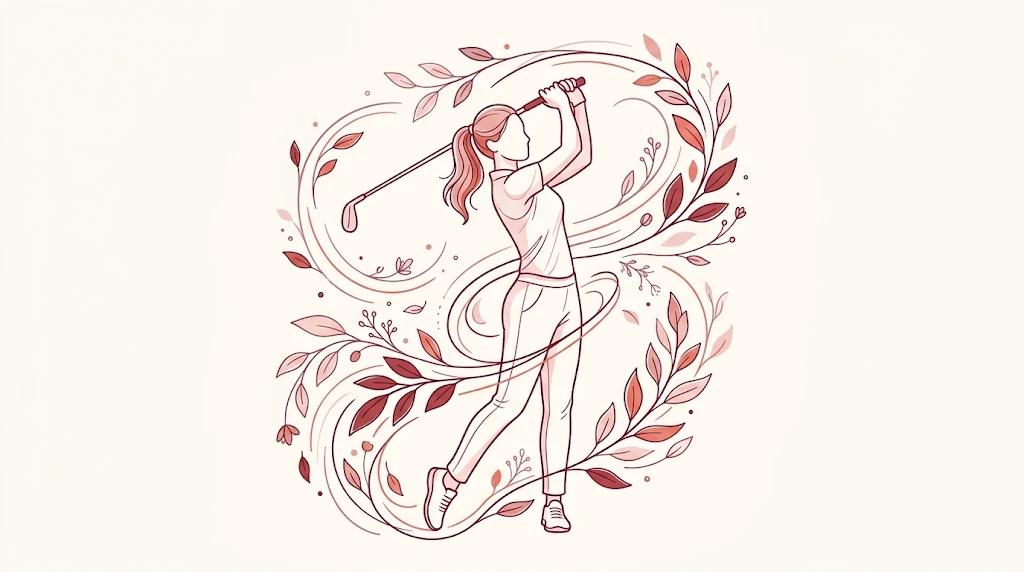 Illustration: Golferin im ausbalancierten Finish nach dem Schwung
